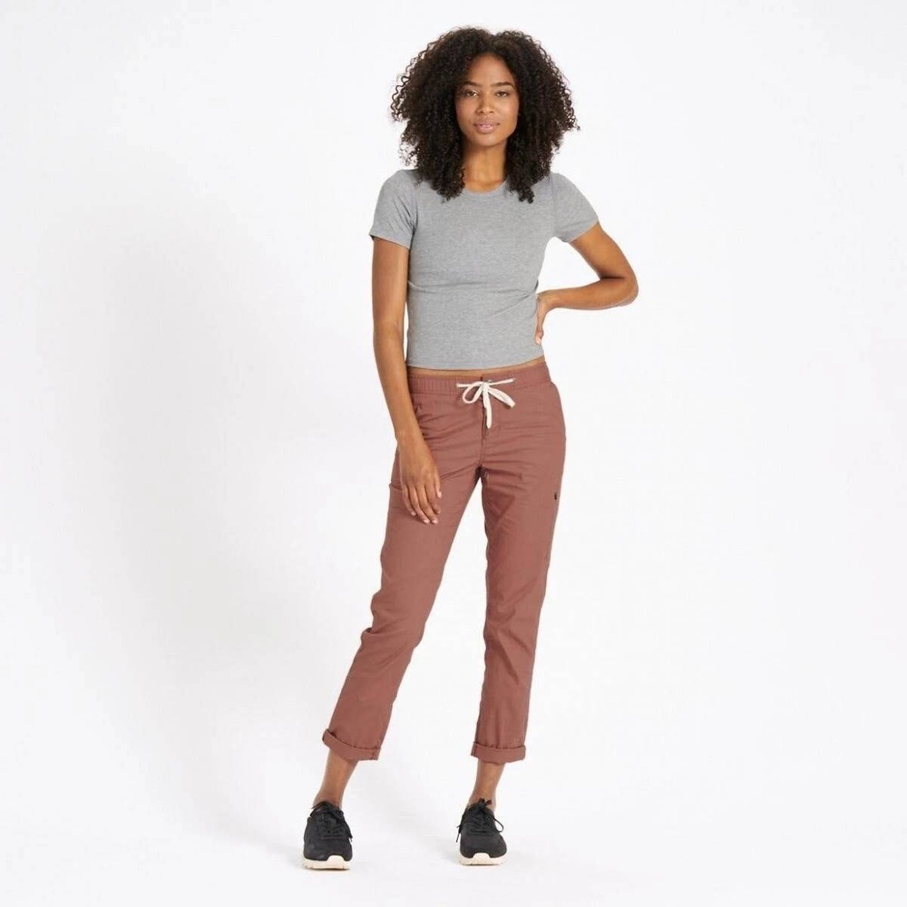 Vuori Ripstop Pants Womens S Rust Organic Cotton Drawstring Jogger VW401